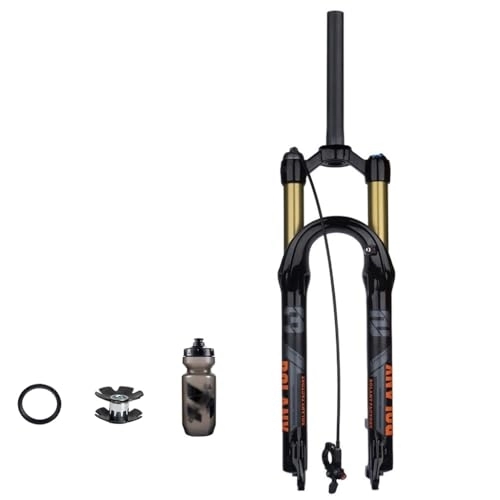Tenedores de bicicleta de montaña : 120mm Travel Horquillas Mountain Bike 27.5 / 29 Pulgadas Absorción De Impactos Accesorios A Prueba De Aire A Presión Horquillas De Aleación De Magnesio ( Color : Black , Size : 29 inch Straight Remote )