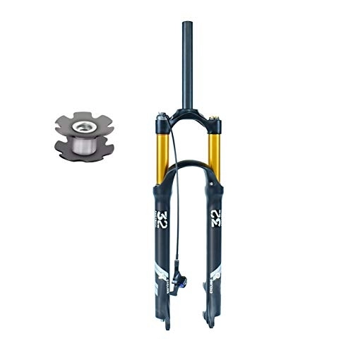 Tenedores de bicicleta de montaña : 26 Pulgadas Horquilla de Suspensión MTB, 1-1 / 8" Tubo Recto Bloqueo Remoto QR de 9 mm Viaje 120mm 27.5 Horquillas 29”Negro (Color : Remote Control, Size : 27.5 Inch)