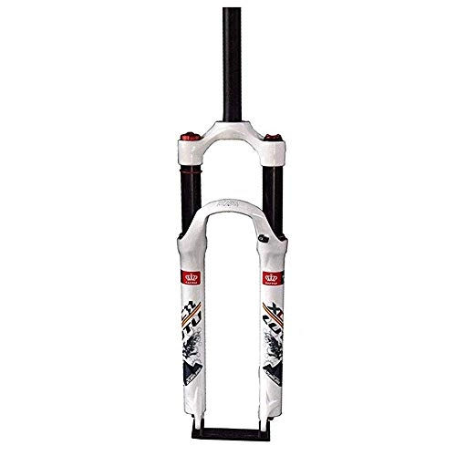 Tenedores de bicicleta de montaña : AIFCX 26 Pulgadas Suspensión Tenedor, Bicicleta de montaña 1-1 / 8" de 120 mm de Aluminio Ligero de aleación de Tubo Recto del Hombro BTT Recorrido de la Bicicleta de Control, White-27.5inch