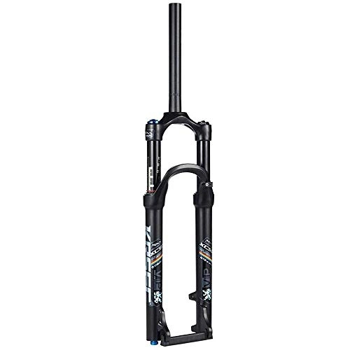 Tenedores de bicicleta de montaña : AIFCX Suspensión Tenedor 26 Pulgadas, 1-1 / 8"100mm neumático Recto de tubería Amortiguador de Bicicletas Accesorios para Discos de Freno de Viajes, Black-26inch