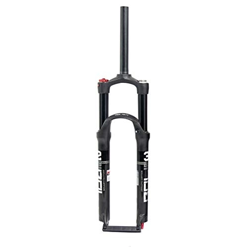 Tenedores de bicicleta de montaña : aiNPCde 26 / 27.5 / 29 Pulgadas Mountain Bike Amortiguador Frontal Tenedor, aleación de Aluminio Tubo de Aire Recto Tenedor de Aire Negro / Rojo (Color : Black Straight Manual Lockout, Size : 26)