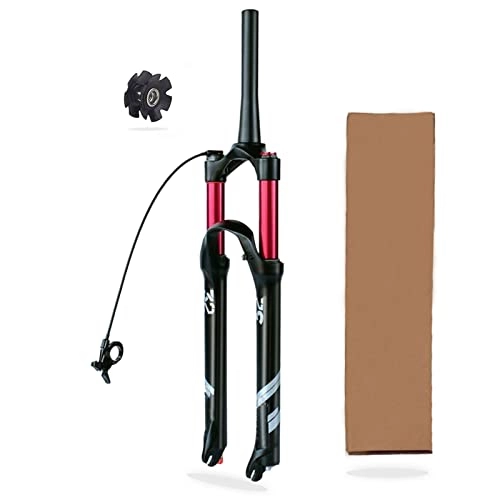 Tenedores de bicicleta de montaña : Aire Horquilla 120mm Recorrido, Horquilla de Aleación Magnesio para Bicicleta Montaña Ajuste Rebote Bicicleta XC / Am / FR Ciclismo (Color : Tapered-RL, Size : 27.5inch)