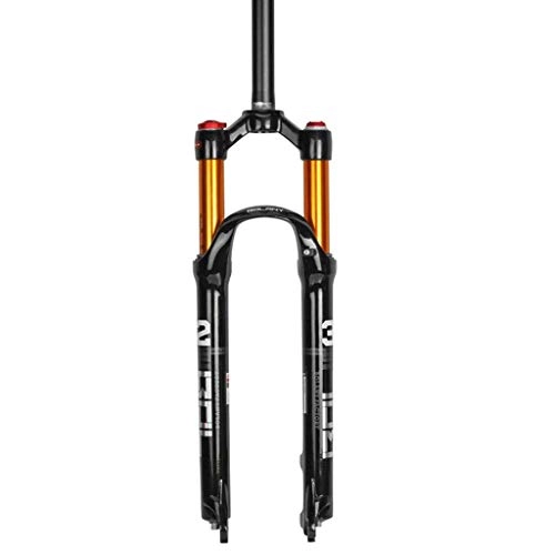 Tenedores de bicicleta de montaña : AISHANG Horquilla de suspensión para Bicicleta de montaña de 1-1 / 8 ', 26 / 27.5 / 29 Pulgadas, aleación de magnesio Ligera, Bloqueo de suspensión para MTB, Recorrido del Hombro: 100 mm (Color: A,