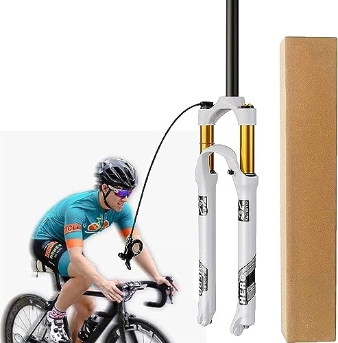 Tenedores de bicicleta de montaña : Ajuste de rebote de horquilla de bicicleta de montaña de aleación de magnesio, horquilla delantera de suspensión de aire, recorrido de 100 mm, StraightPipeManual ( Color : Linearcontrol , Size : 29inc