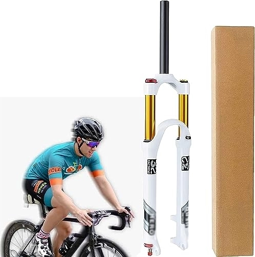 Tenedores de bicicleta de montaña : Ajuste de rebote de horquilla de bicicleta de montaña de aleación de magnesio, horquilla delantera de suspensión de aire, recorrido de 100 mm, StraightPipeManual ( Color : StraightPipeManual , Size :