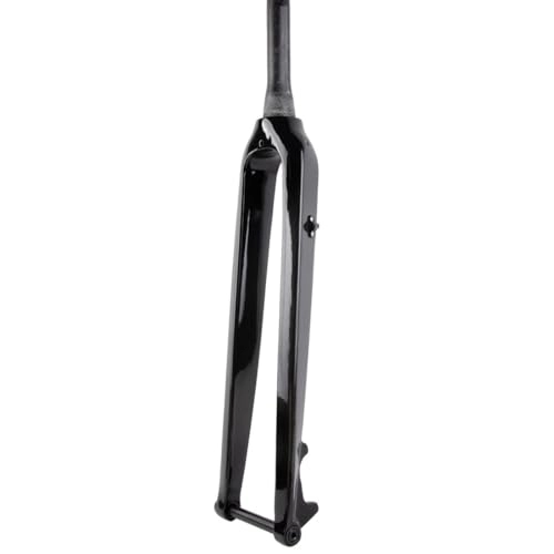 Tenedores de bicicleta de montaña : Carbono Horquilla Rígida Bicicleta De Montaña 26 27.5 29 Horquilla Rígida MTB Freno De Disco 15x100mm Eje Pasante BTT Horquilla Delantera 1-1 / 2'' Cónica Tubo De Dirección ( Color : Glossy black , Size