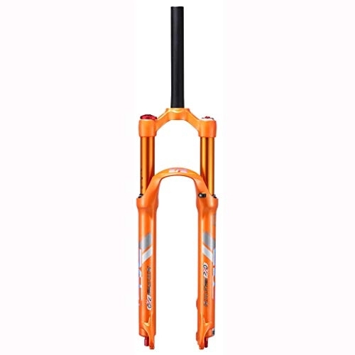 Tenedores de bicicleta de montaña : CEmeLi Horquilla de suspensión para Bicicleta de montaña de 26 / 27, 5 Pulgadas, Doble cámara de Aire de aleación de magnesio con Horquilla neumática de Ajuste de amortiguación (Naranja 26)