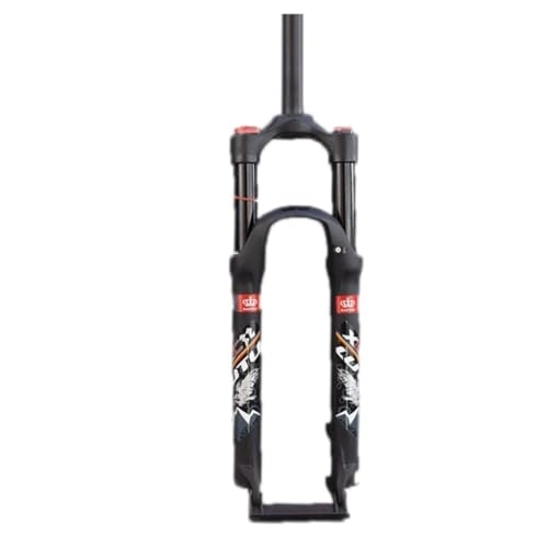 Tenedores de bicicleta de montaña : Control del Hombro Bicicleta de Montaña Horquilla de Aire 29 Pulgadas, Aleación de Aluminio Viaje 120 Mm Tubo Recto Bicicletas Dirección Sin Hilo Negro (Color : Black, Size : 27.5)