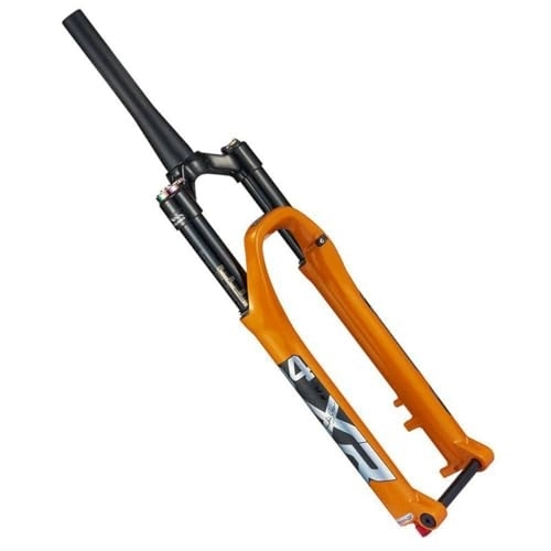 Tenedores de bicicleta de montaña : FukkeR 26 27.5 29 Mountain Bike Horquilla De Suspensión Air Horquillas Cónico Downhill DH XC MTB Recorrido 120mm Tubo Cónico 28.6 Eje 100×15 Rebote Ajustable (Color : Orange, Size : 26inch)