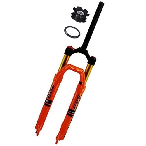 Tenedores de bicicleta de montaña : FukkeR Horquilla De Suspensión De Bicicleta De Montaña Recto 1-1 / 8" Horquillas Delantera De MTB De 27.5 29 Pulgadas Ajuste Rebote 120mm Recorrido QR 100 * 9mm (Color : Orange Manual, Size : 29inch)