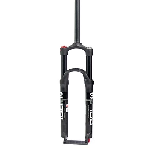 Tenedores de bicicleta de montaña : HIOD Horquilla de Bicicleta Derecho Tubo MTB Suspensión Choque Bici Frente Tenedor Bloqueo de Choque Control de Hombro, Black, 26-Inch