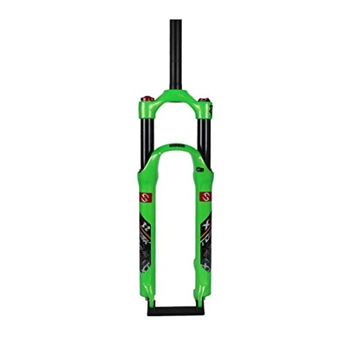 Tenedores de bicicleta de montaña : HIOD Horquillas de Bicicleta Bici MTB Aire Suspensión Bicicleta de Montaña Derecho Tubo Horquilla Carrera 100 mm, Green, 27.5