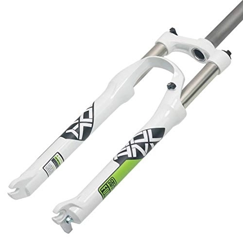 Tenedores de bicicleta de montaña : Horquilla de Bicicleta de Montaña Bici Suspensión Control de Hombro Tenedor Carrera 100 mm para MTB Derecho Tubo, White, 26-Inch
