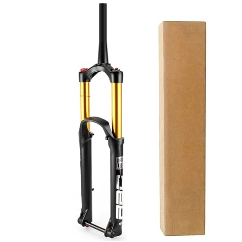 Tenedores de bicicleta de montaña : Horquilla de Bicicleta de Montaña DH 27, 5 29 Pulgadas, Aleación de Aluminio 1-1 / 2" Tubo de Dirección Cónico MTB Horquilla de Bicicleta de Descenso Eje de Bloqueo Manual 15 * 110mm (Size : 27.5 Inch)