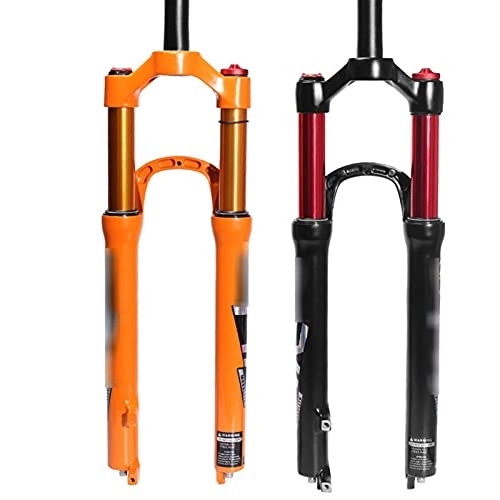 Tenedores de bicicleta de montaña : Horquilla de bicicleta MTB Horquilla de suspensión Mountain Air Horquilla de bicicleta Suspensión Naranja Tubo Rojo MTB Horquilla de bicicleta de aire (Color: Naranja 27.5 pulgadas control de hombro)