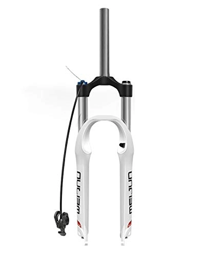 Tenedores de bicicleta de montaña : Horquilla De Bicicleta Suspensión De Horquilla Delantera De Bicicleta De Montaña 26 Pulgadas, Horquilla De Aire De Amortiguador MTB De Ciclismo De Descenso White, 26 inches