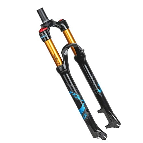 Tenedores de bicicleta de montaña : Horquilla de Carbono de Carbono - Suspensión Bicicleta MTB Horquilla Bloqueo Inteligente Ajuste de amortiguación, Suspensión de Bicicleta Horquilla Delantera