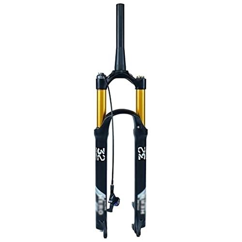 Tenedores de bicicleta de montaña : Horquilla de suspensión de bicicleta 26 / 27.5 / 29 pulgadas Suspensión de horquilla de montaña de aire MTB Horquilla de gas 120 mm Recorrido Recto / Tubo cónico Horquilla delantera de bicicleta (Color : Ve