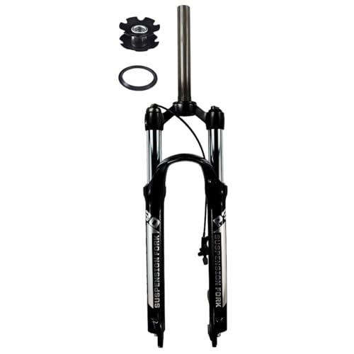 Tenedores de bicicleta de montaña : Horquilla De Suspensión De Bicicleta MTB Montaña De 26 27.5 29 Pulgadas Horquillas Delantera De Ciclismo 1-1 / 8 Liberación Rápida 100×9mm Corsa 90mm ( Color : Black glossy remote , Size : 27.5inch )