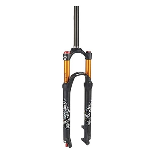 Tenedores de bicicleta de montaña : Horquilla de suspensión MTB para Bicicleta de 26", 27, 5" y 29", aleación de magnesio de 1-1 / 8", Horquillas neumáticas para Bicicleta de montaña y Carretera, Recorrido: 120mm