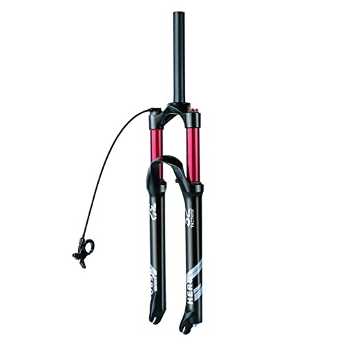 Tenedores de bicicleta de montaña : Horquilla de suspensión neumática para bicicleta de montaña 26 / 27, 5 / 29 pulgadas MTB Aleación de magnesio Horquilla amortiguadora 1-1 / 8 Recorrido de tubo recto 100 mm Bloqueo manual / remoto QR (Color :