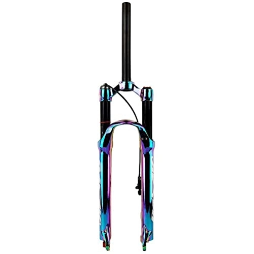 Tenedores de bicicleta de montaña : Horquilla de suspensión para bicicleta de montaña 26 27.5 29 Pulgadas de recorrido 120 mm MTB Amortiguación de horquilla de aire Ajustable 1-1 / 8" Horquilla delantera recta QR 9 mm (Color : Remote, Si