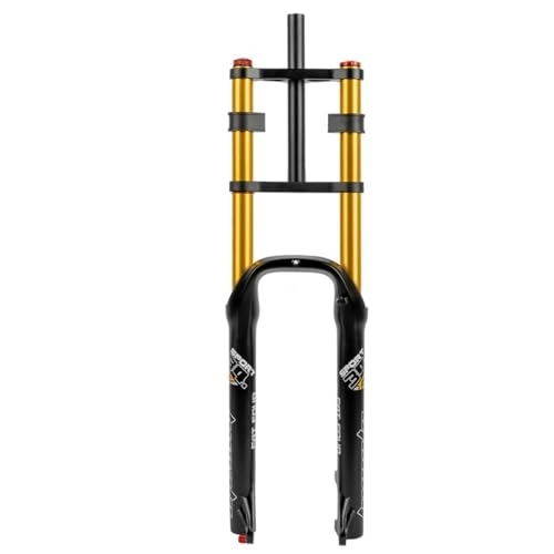 Tenedores de bicicleta de montaña : Horquilla para bicicleta de montaña con neumático 4.0 de 26 pulgadas, horquilla de viaje recta de 160 mm, horquillas de suspensión para bicicleta de aire QR de 1-1 / 8 "y 135 mm con amortiguación,