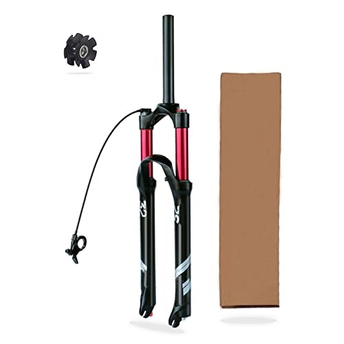 Tenedores de bicicleta de montaña : Horquilla Suspensión, Recorrido 140mm Amortiguador de Gas Ultraligero 1-1 / 8" Horquilla Aleación de Magnesio para Bicicleta Montaña (Color : Remote Lock-Red, Size : 27.5inch)