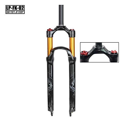 Tenedores de bicicleta de montaña : LIMQ 26inch 27.5inch 29inch Suspension Fork 1-1 / 8"para Mountain Road Bike Bloqueo Manual Recorrido: Aleación De 100 Mm, Black-26inch
