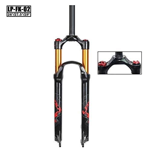 Tenedores de bicicleta de montaña : LIMQ 26inch 27.5inch 29inch Suspension Fork 1-1 / 8"para Mountain Road Bike Bloqueo Manual Recorrido: Aleación De 100 Mm, Red-29inch