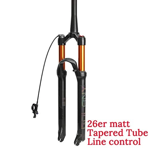 Tenedores de bicicleta de montaña : MTB Bicicleta Air Fork Supension Rebound Adjustment 26 / 27.5 / 29er Lock Straight Tapered Mountain Fork para Accesorios De Bicicleta 1 Línea cónica 26er