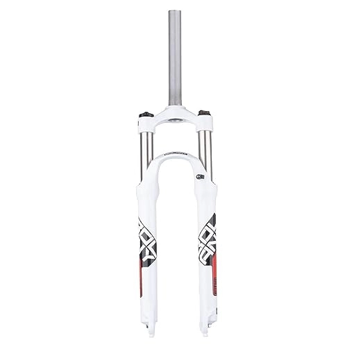 Tenedores de bicicleta de montaña : NESLIN Horquilla para Bicicleta De Montaña, con Sistema De Amortiguación Ajustable, Adecuada para Bicicleta De Montaña / XC / ATV, 26IN-Blanc Rouge