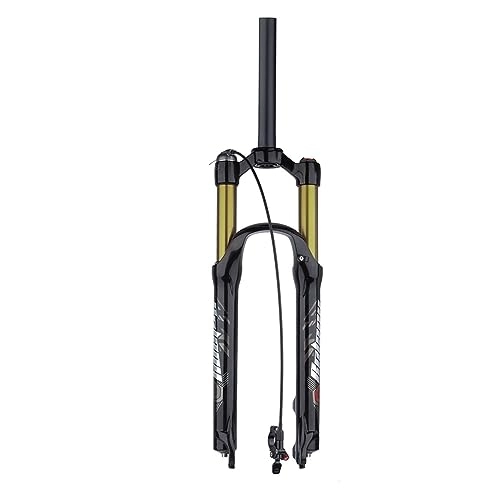 Tenedores de bicicleta de montaña : NESLIN Horquilla para Bicicleta De Montaña, con Sistema De Amortiguación Ajustable, Adecuada para Bicicleta De Montaña / XC / ATV, 26IN-Straight-télécommande -Gold