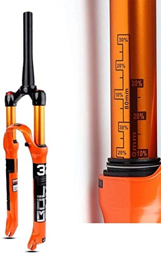 Tenedores de bicicleta de montaña : QMH MTB Horquilla Suspensión Neumática para Bicicleta 26 / 27.5 / 29 In Recto 28, 6mm Cono 39.8mm Recorrido 120mm Freno Disco RL / HL QR 9mm 1650g, C, 27.5in