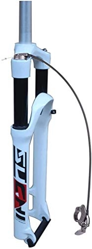 Tenedores de bicicleta de montaña : QMH MTB Horquilla Suspensión para Bicicleta 26" XC Aire Primaveral Tubo Recto 1-1 / 8" Recorrido 100mm Bloqueo Remoto QR 9mm 1870g, B-White