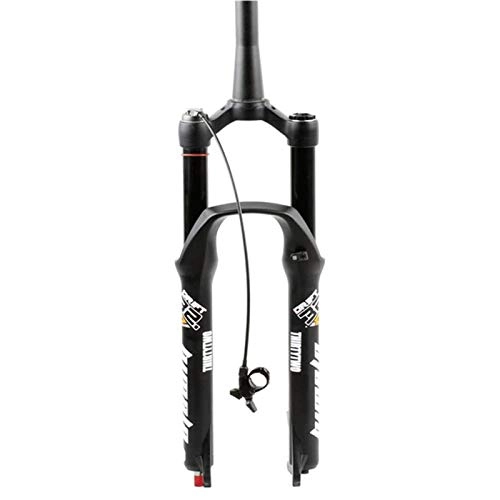 Tenedores de bicicleta de montaña : SLRMKK Horquilla Delantera de Bicicleta MTB 26"27, 5" 29"Freno de Disco 1-1 / 2" Horquilla de suspensión de Bicicleta de dirección 130 mm Amortiguación de Aire de Viaje para neumático QR de 2, 4