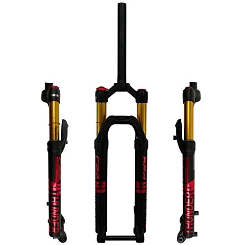 Tenedores de bicicleta de montaña : SLRMKK Horquillas de Bicicleta de 27, 5"29", Horquilla de Bicicleta con suspensión neumática MTB, aleación de magnesio de 1-1 / 8", Eje de 15x100mm, Freno de Disco, Recorrido de 120mm