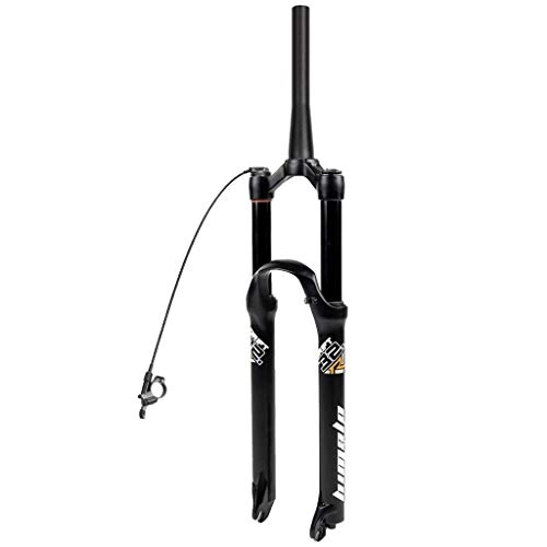 Tenedores de bicicleta de montaña : SLRMKK Horquillas de Bicicleta de montaña Air 26 27.5 29 er Travel 160 mm Horquilla de suspensión de MTB Cuesta Abajo, Amortiguador de aleación Ultraligero - Negro