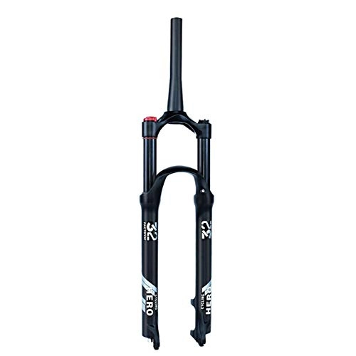 Tenedores de bicicleta de montaña : SLRMKK Horquillas de suspensión de Bicicleta Horquilla de MTB Tubo cónico de 26 / 27.5 / 29 Pulgadas Freno de Disco de 1-1 / 2"Horquillas de Bicicleta Recorrido: 110 mm Bloqueo Manual / Remoto Negro