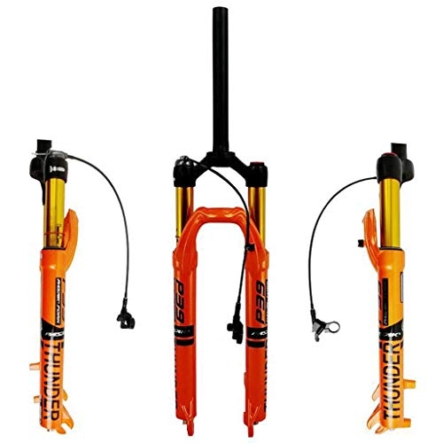 Tenedores de bicicleta de montaña : SLRMKK Suspensión neumática MTB Bicicleta Horquilla 27"29" Tubo de dirección Recto 1-1 / 8"Recorrido 100 mm Freno de Disco Bloqueo Remoto 9 mm QR