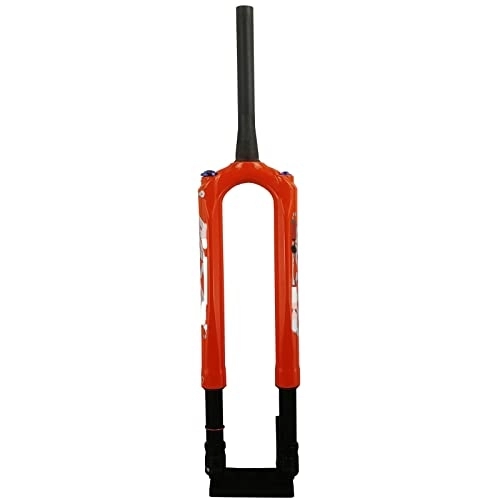 Tenedores de bicicleta de montaña : SMANNI Horquilla de Carbono for Bicicleta MTB Mountain Bike Air 27, 5 29"thru-axle15MM * 100 suspensión de dirección predictiva Aceite y Gass (Color : Gloss Orange)