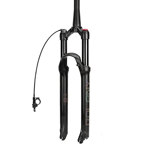 Tenedores de bicicleta de montaña : Suspensión 26 27.5 29 Aire MTB Tenedor de suspensión, Ajuste de Rebote QR 9mm Viaje de 120 mm de Bloqueo Remoto de Bicicleta de montaña. Horquilla (Color : Black-Spinal, Size : 26INCH)
