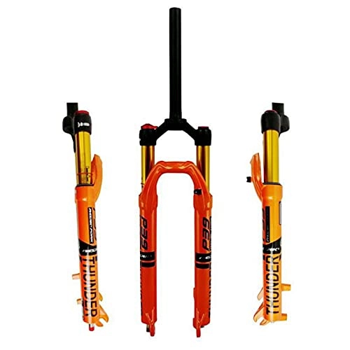 Tenedores de bicicleta de montaña : Suspensión Suspensión de Aire Mountain Bike Forks27.5, 29 en, Bloqueo de presión de Aceite Control de un Hombro Amortiguador Forks Traves Travel 120mm Horquilla (Color : Orange, Size : 27.5 Inch)