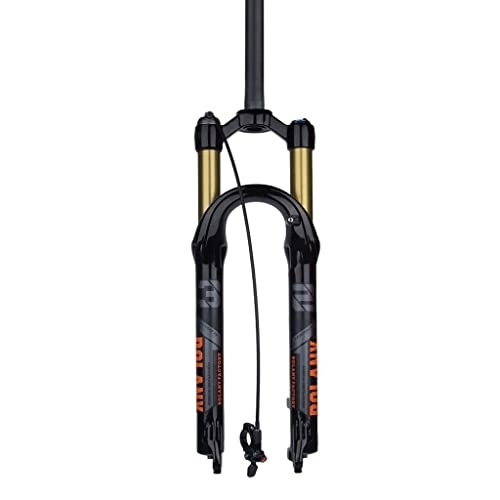 Tenedores de bicicleta de montaña : Tubo Recto 27, 5 / 29 Pulgadas MTB Aleación de Magnesio Horquilla Delantera Bicicleta de Montaña Bloqueo Manual Bloqueo Remoto Horquillas de Suspensión (Color : Remote Black, Size : 27.5 Inch)