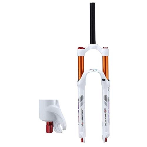 Tenedores de bicicleta de montaña : TYXTYX Horquilla de Bicicleta 26 Pulgadas MTB, Horquillas de suspensión 1-1 / 8 Bicicleta de montaña 27, 5 Pulgadas Amortiguador de aleación Blanco