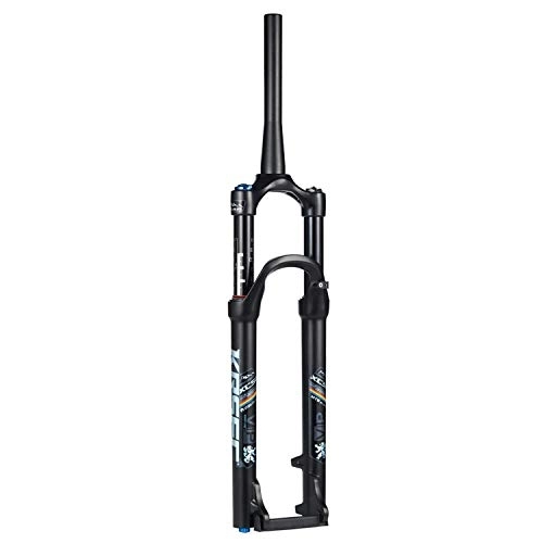 Tenedores de bicicleta de montaña : TYXTYX Horquilla de suspensión cónica MTB 26"27, 5" 29"Horquillas Delanteras de aleación de Aire para Bicicleta 28, 6 mm Recorrido: 120 mm - Negro
