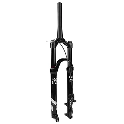 Tenedores de bicicleta de montaña : TYXTYX Horquilla de suspensión de aleación de magnesio Delantera MTB de 26 / 27, 5 / 29 Pulgadas, Amortiguador de presión de Aire de 1-1 / 8", Accesorios de Bicicleta QR de 9 mm, Negro