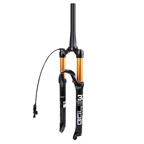 Tenedores de bicicleta de montaña : TYXTYX Horquilla de suspensión de aleación de magnesio para Bicicleta de montaña 26 / 27.5 / 29 Pulgadas, Horquilla Delantera de Aire para Bicicleta MTB, Recorrido de 120 mm