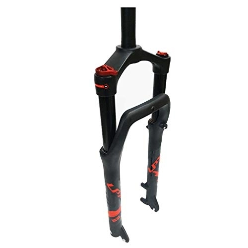 Tenedores de bicicleta de montaña : TYXTYX Horquilla de suspensión de Bicicleta de montaña eléctrica de Playa y Nieve de 26 Pulgadas, Frenos de Disco Horquillas de Aire de 1-1 / 8"Ancho 135 mm para neumático de 4.0" Negro