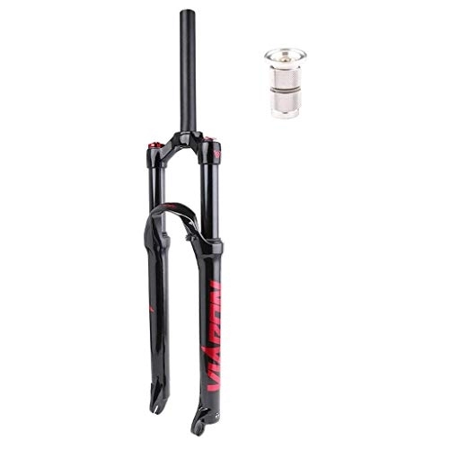Tenedores de bicicleta de montaña : TYXTYX Horquilla de suspensión MTB 26 27, 5 29 Pulgadas, 1-1 / 8"Horquilla de Aire de aleación Recta para Bicicleta de montaña Unisex Negro / Rojo